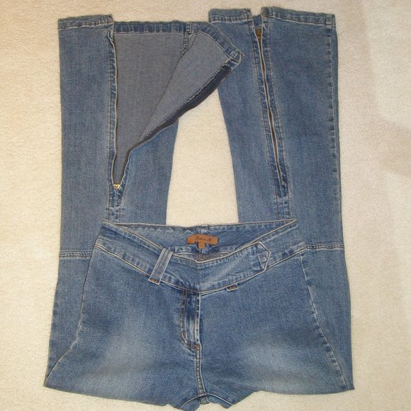 AB 2502 Arden B (Size 10 Long) Distress Spandex   Denim (Palazzo Leg) - Picture 4 of 16